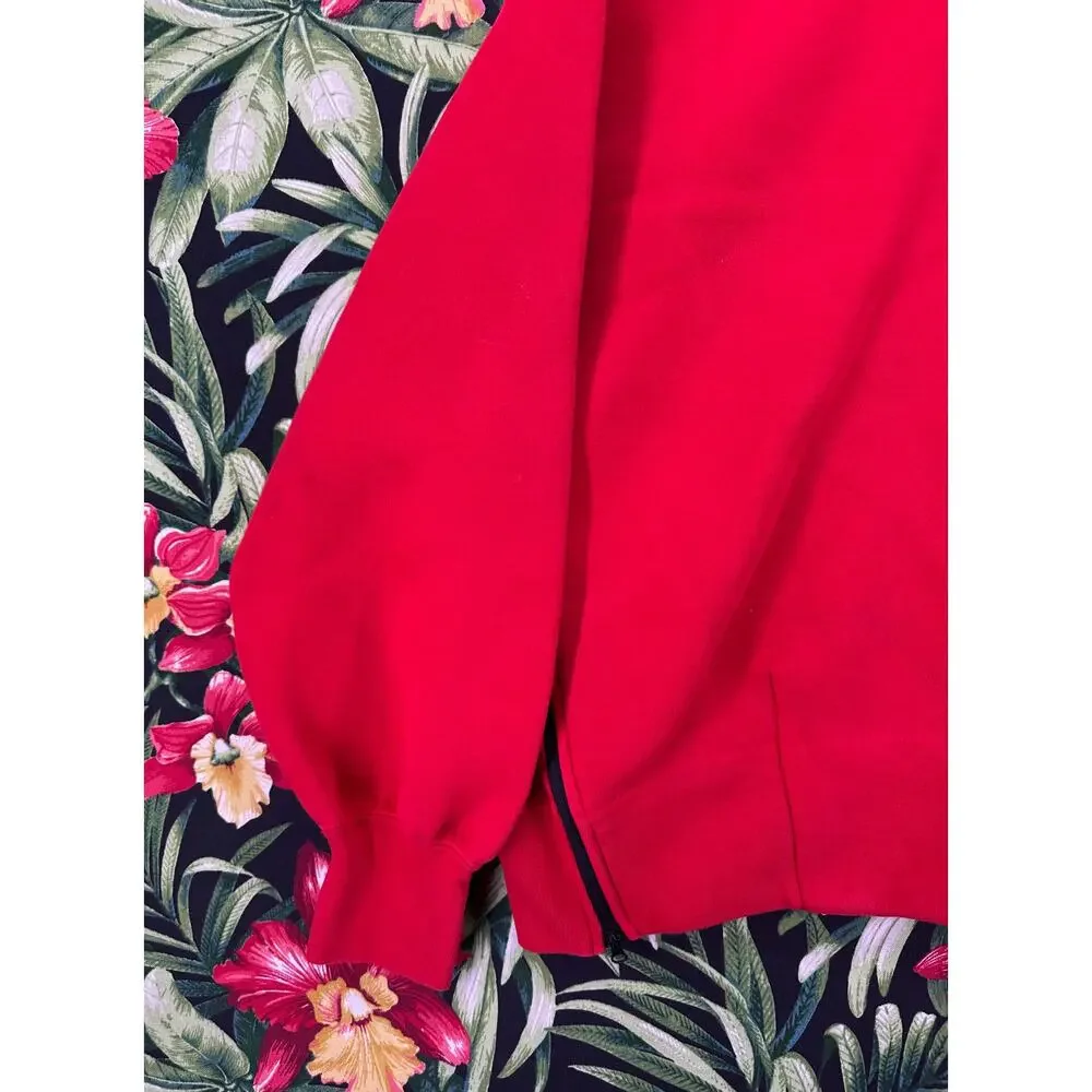 Nike Futura Red Athletic Crewneck Zippers Size Large